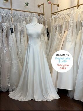 Stella York Elegant Satin A-Line Wedding Dress in Ivory